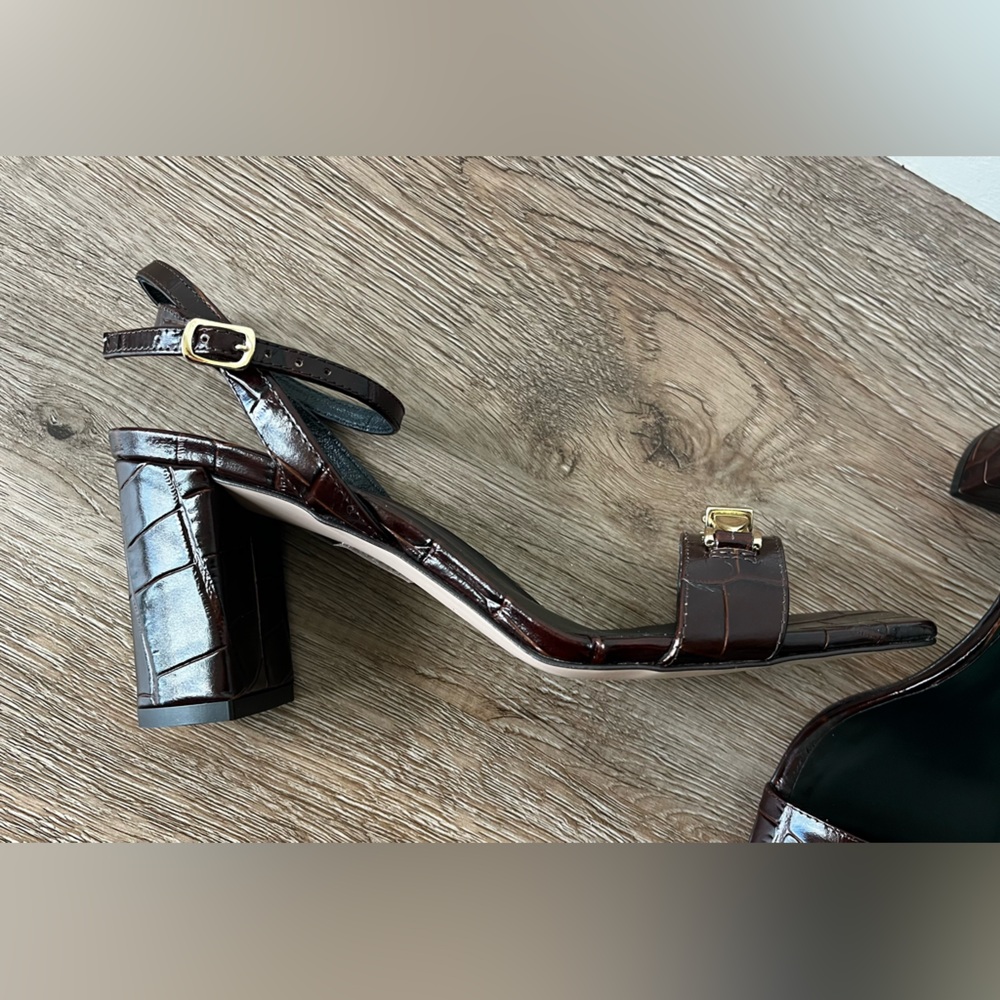 j crew leather heels brown - Picture 2 of 4